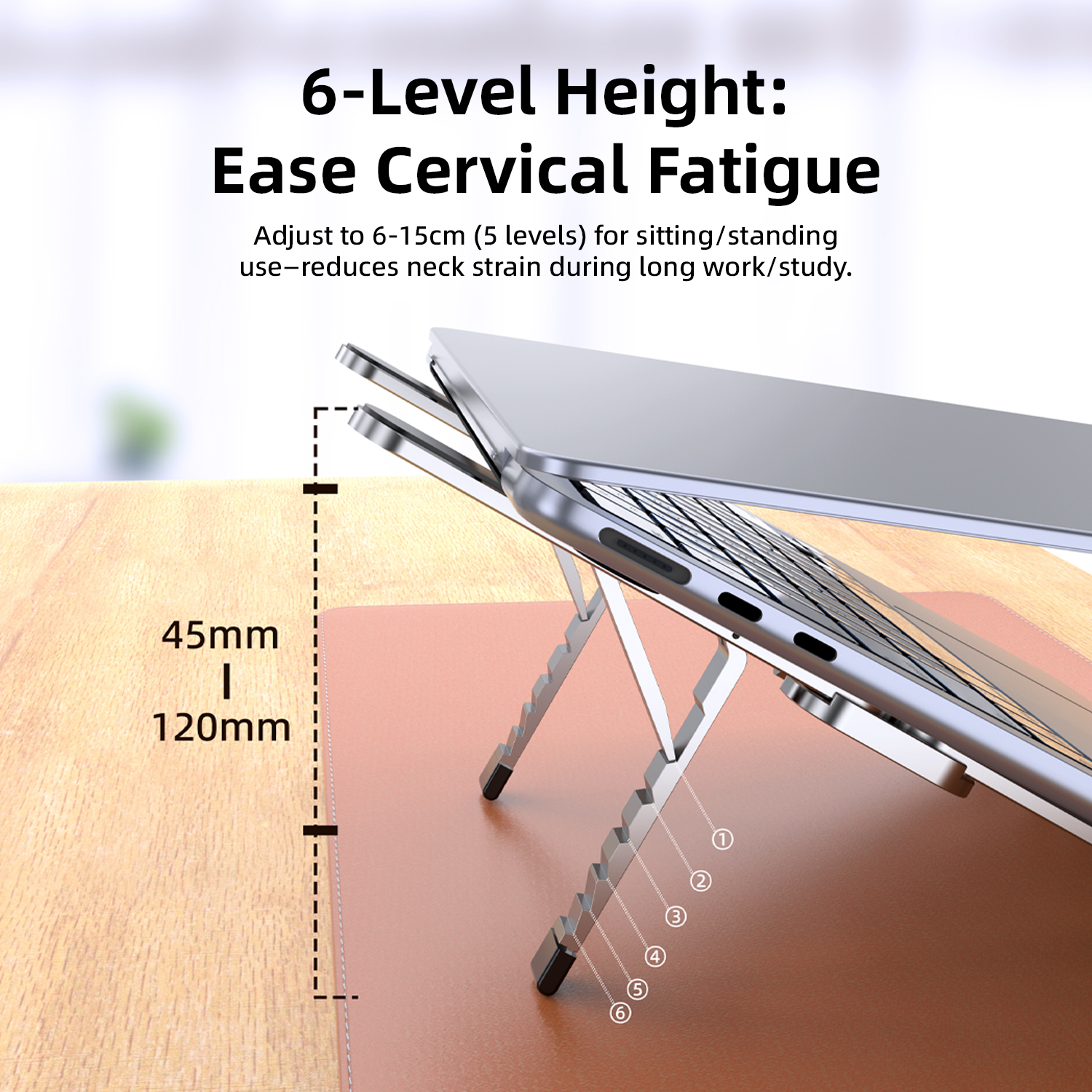 Vyvylabs X13 Aluminum Alloy Foldable Laptop Stand Silver