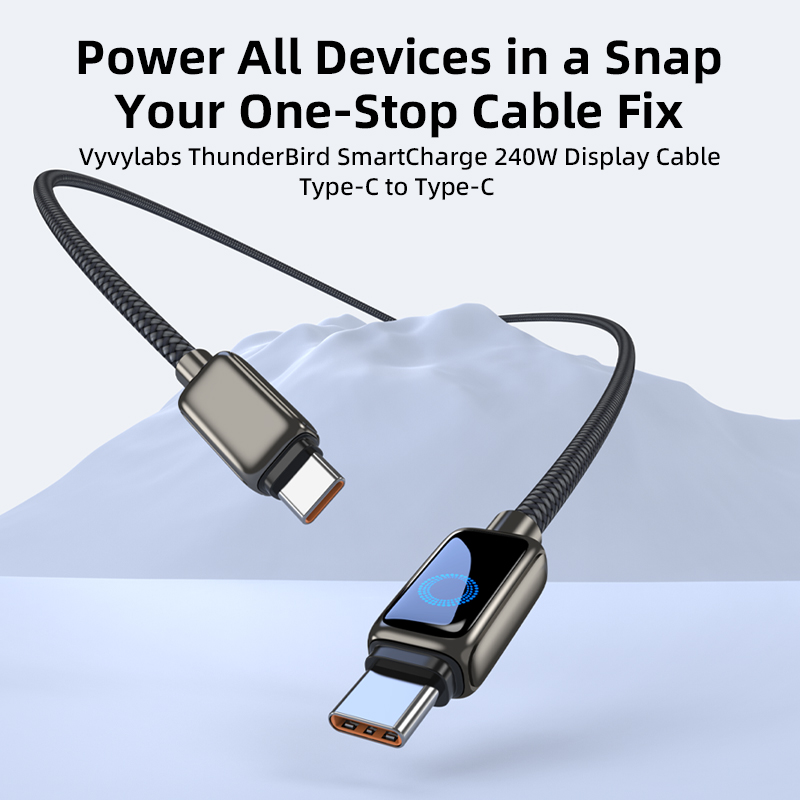 Vyvylabs ThunderBird Smart Charge 240W Display Cable Type-C to Type-C