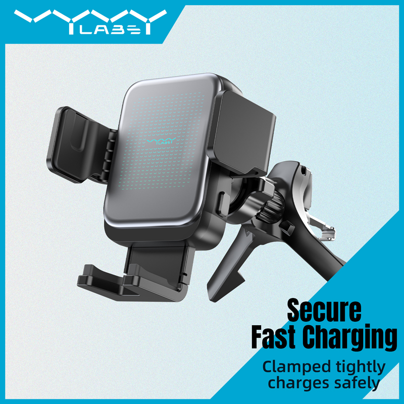 Vyvylabs Starry Smart Control Tri-Directional Automatic Alignment Car Mount Wireless Charger Black