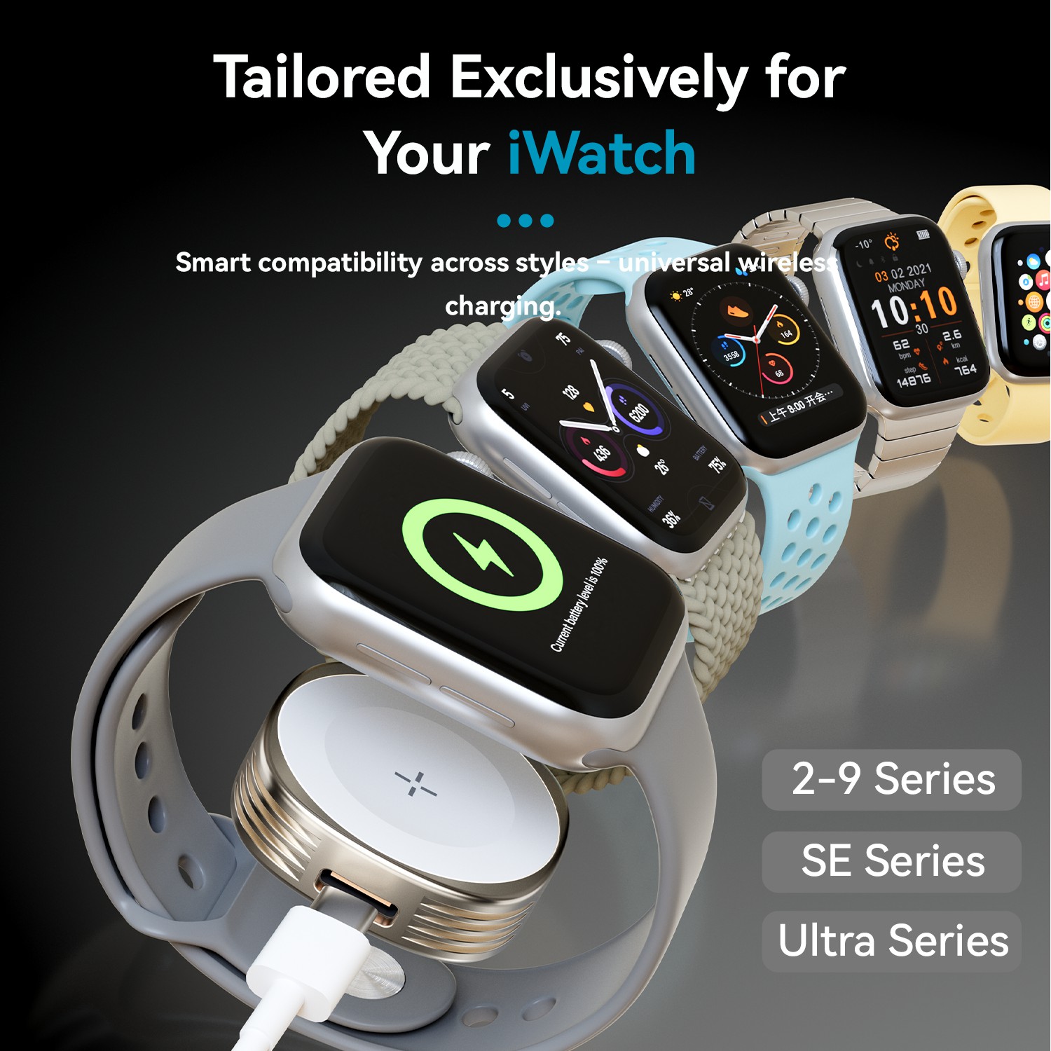 Vyvylabs W09 Wireless Charger for Apple Watch White