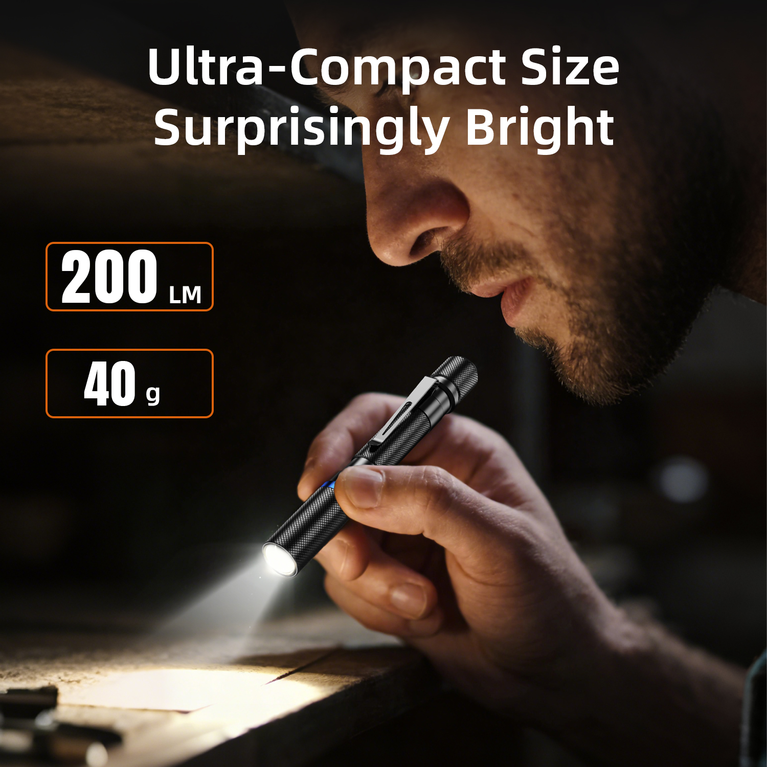 Vyvylabs Slim Pen Flashlight 200LM Black