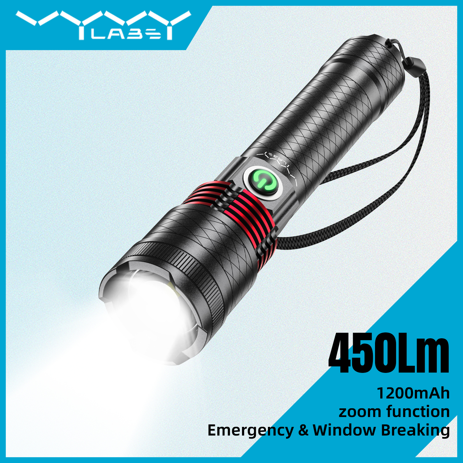 Vyvylabs 10W White Laser Flashlight Black