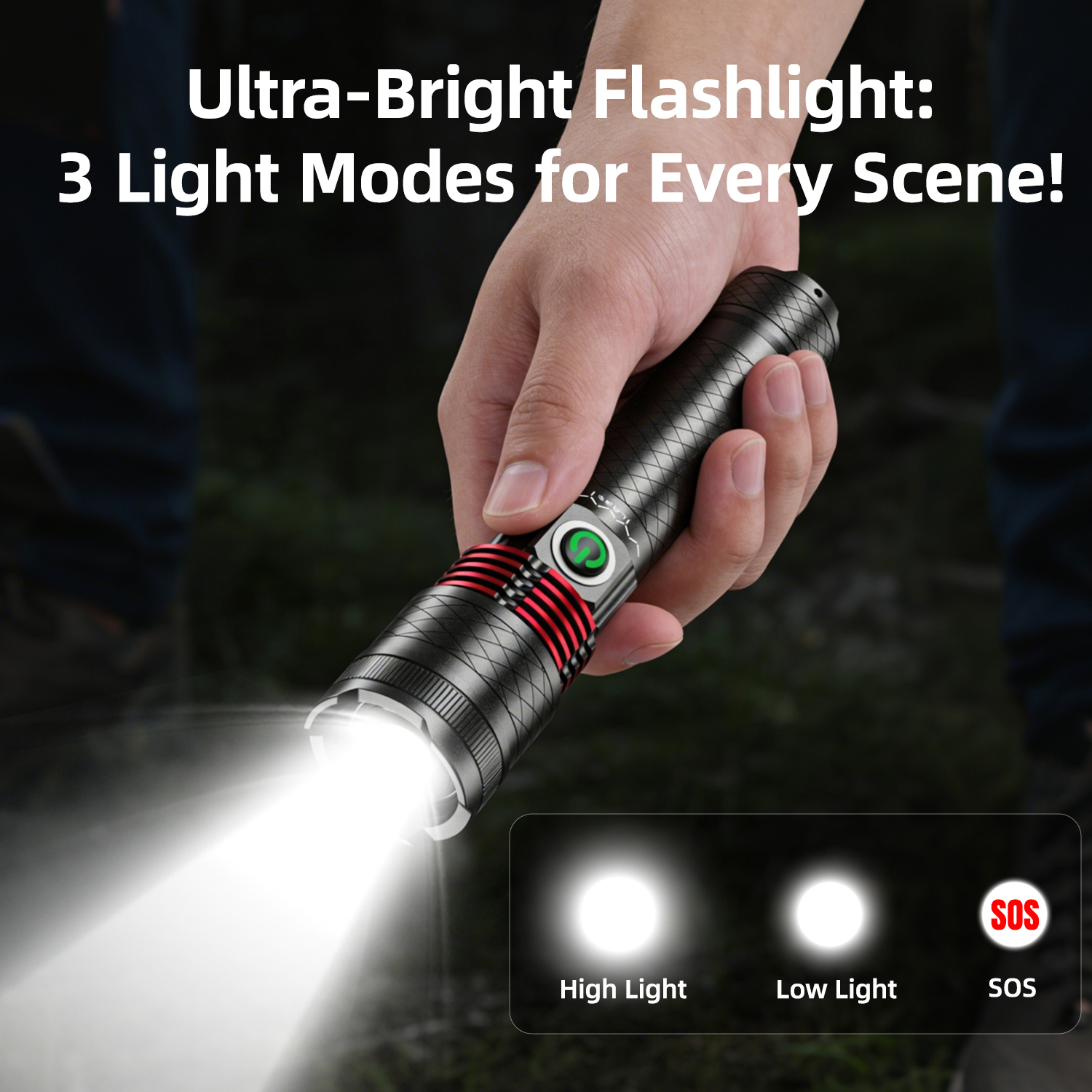 Vyvylabs 10W White Laser Flashlight Black