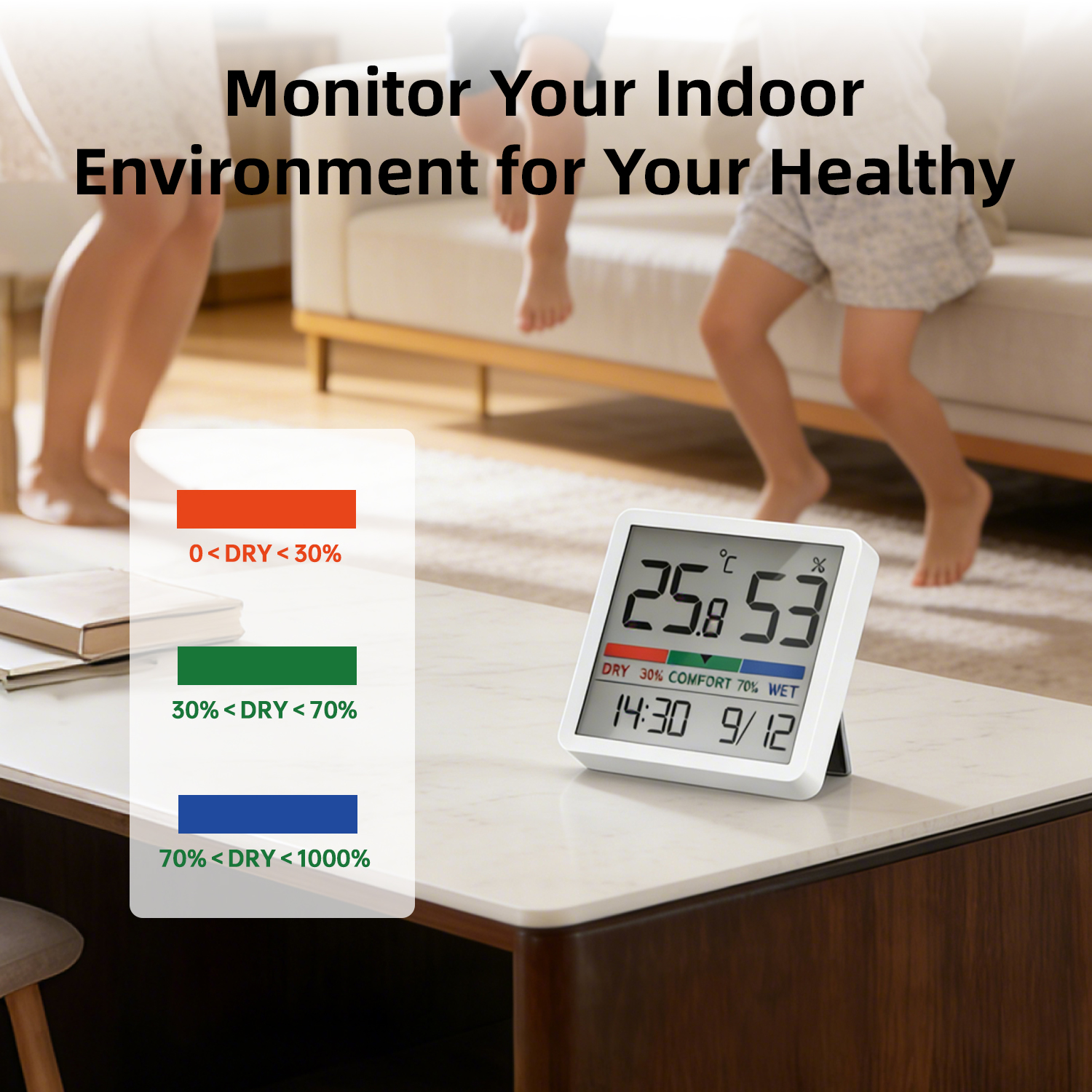 Vyvylabs Indoor Thermometer & Hygrometer White