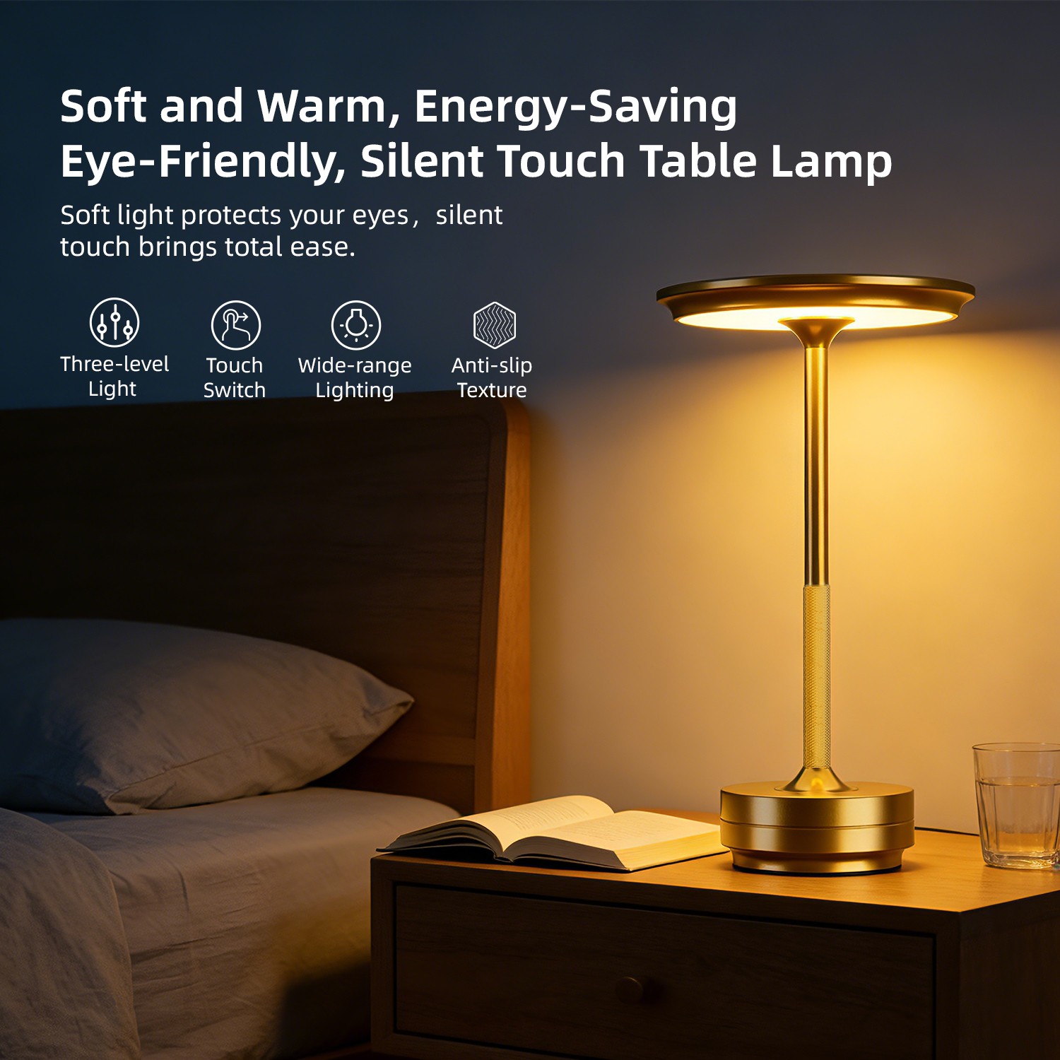 Vyvylabs Desktop Portable Lamp （Color changing + Stepless dimming） Gold