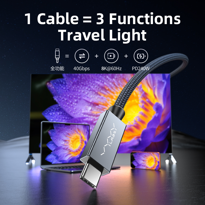 Vyvylabs NeoMag 8K 60Hz Rapid-Charging Projection Cable Type-C to Type-C 240W