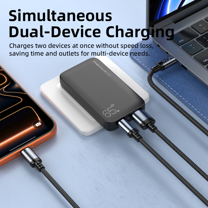 Vyvylabs GaN Fast TripShare Charger Set 65W A+C （US+EU+UK plug with 240W Type-C Cable 1M）