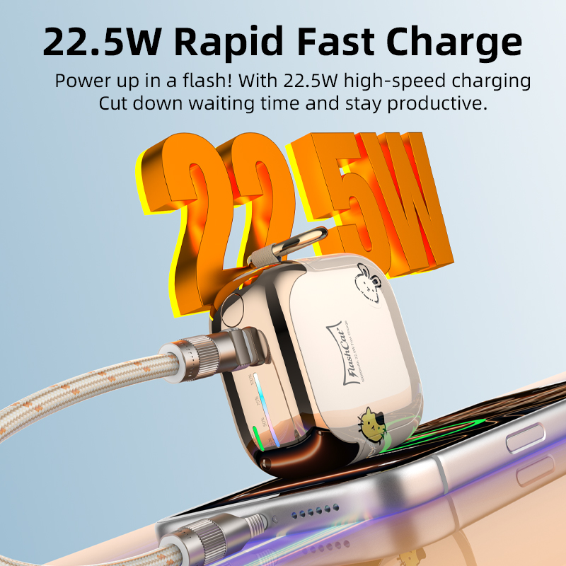 Vyvylabs FlashCat Power Bank 10000mAh 22.5W （with Type-C Strap Cable） 