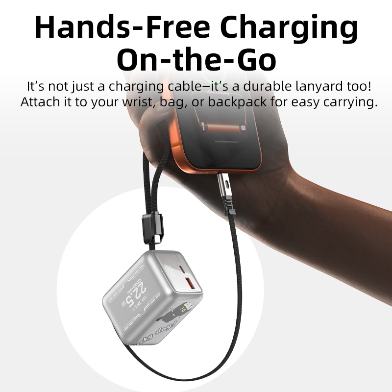 Vyvylabs BoostGo Power Bank 10000mAh 22.5W （with Retractable C+L Fast Charging Cable）