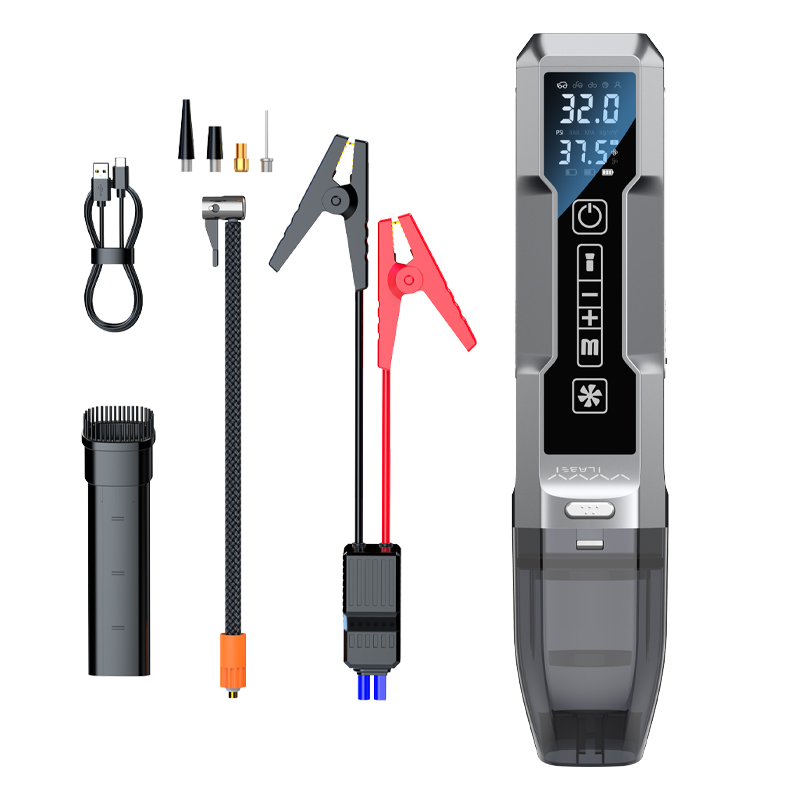 ZX-ProPower Box 4-in-1 Multifunctional Vacuum Cleaner / Air Pump / Emergency Jump/Flashlight Starter Gray