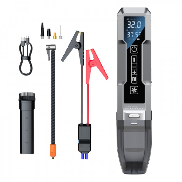 ZX-ProPower Box 4-in-1 Multifunctional Vacuum Cleaner / Air Pump / Emergency Jump/Flashlight Starter Gray