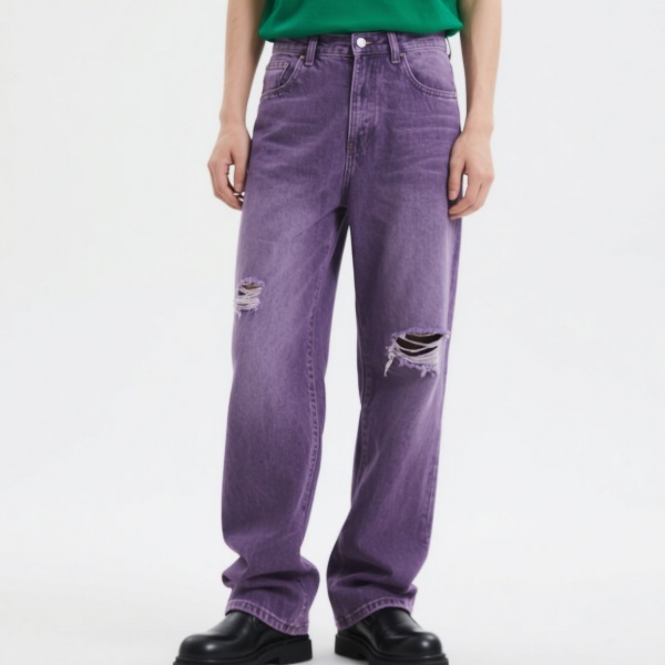 Lavender Wide-Leg Jeans