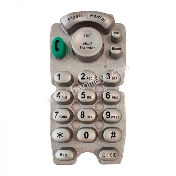 Metalic silver silicone rubber keypad