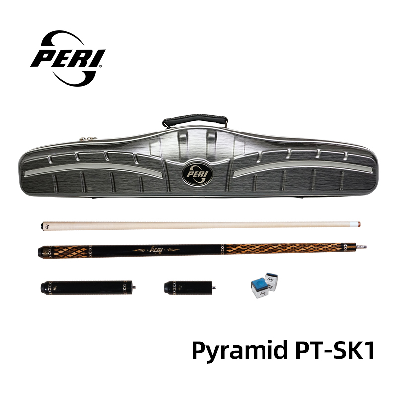 The Complete Luxury Set for the Ultimate Pool Experience. This standard pool cue configuration includes an Aurora Series case, PERI chalk, and dual extensions. Every detail delivers top-tier gear for the discerning player, ready for action upon unboxing.
