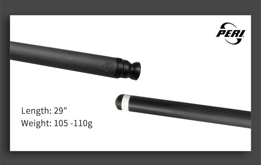 29-Inch Lightweight Design. Precise weight control at 105-110 grams and a standard 29-inch length deliver perfect balance and handling for your custom cue shaft.