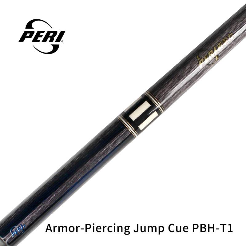 Brand Imprint, Performance Declaration. The white decorative ring and bold gold “PERI” logo on the mid-shaft clearly announce the quality and identity of this best jump cue.