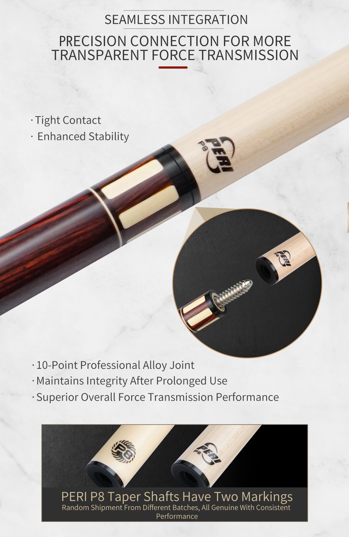 Seamless integration, precision connection.
The 10-point professional alloy joint maintains integrity after prolonged use,
enabling more transparent force transmission and enhanced stability.