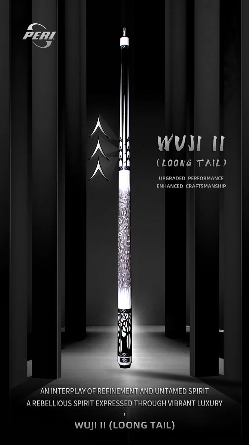An Interplay of Refinement and Untamed Spirit. The Wuji II embodies a rebellious spirit expressed through vibrant luxury, making it a standout elite pool stick.