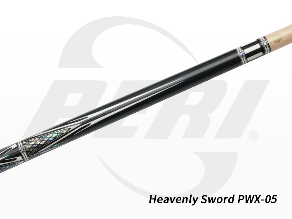 Adorned with hand-inlaid iridescent mother-of-pearl, the Heavenly Sword is an elite pool stick that merges artistic luxury with unmatched playability.