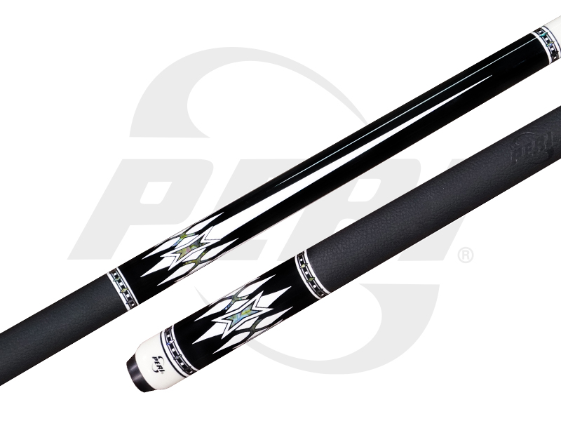PERI Modern Geometric Carved Cue: Black & white sharp style, defining a new aesthetic of precision.