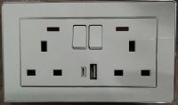 LK100076 double 13A socket+usb+type C