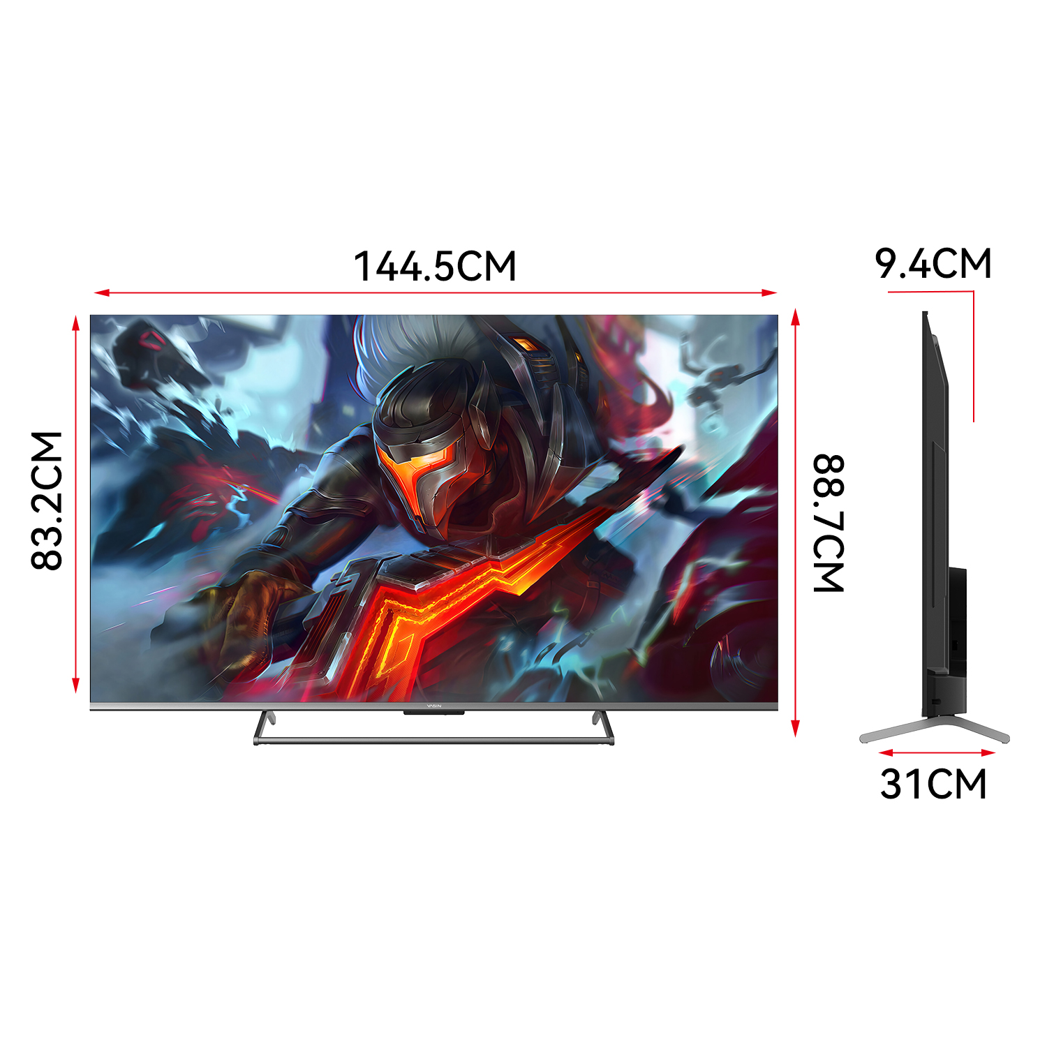 YASIN Телевизор 65Q9K PRO 4KQLED GameTV