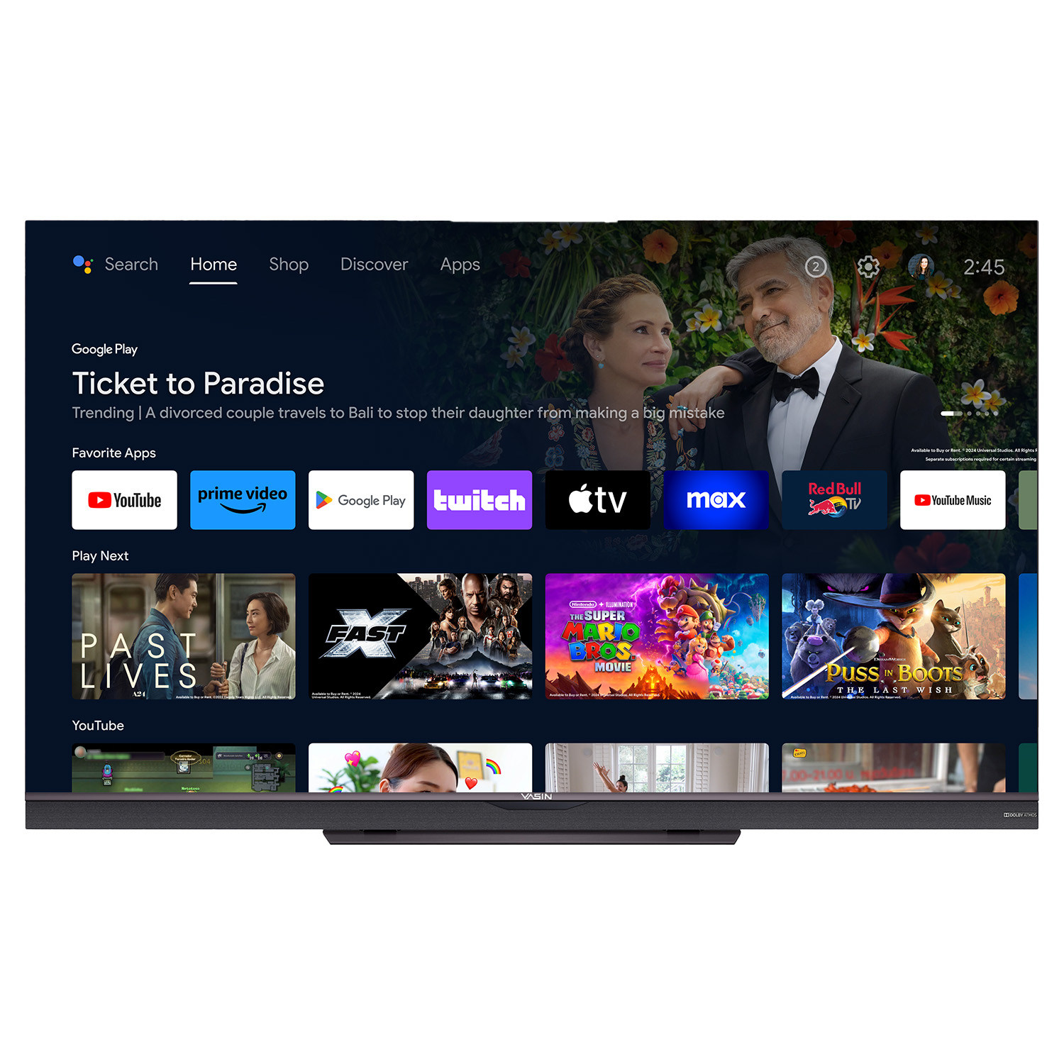 YASIN Телевизор 50Q7A ultra 4KUHD CinemaTV