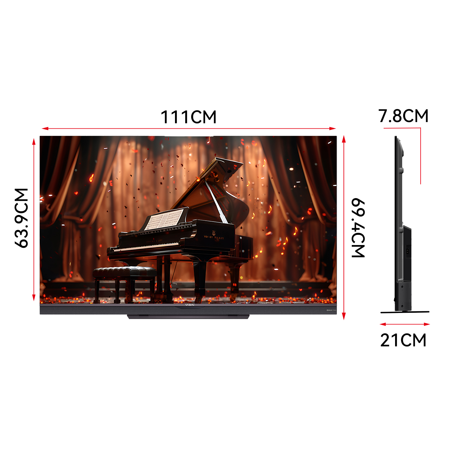 YASIN Телевизор 50Q7A ultra 4KUHD CinemaTV