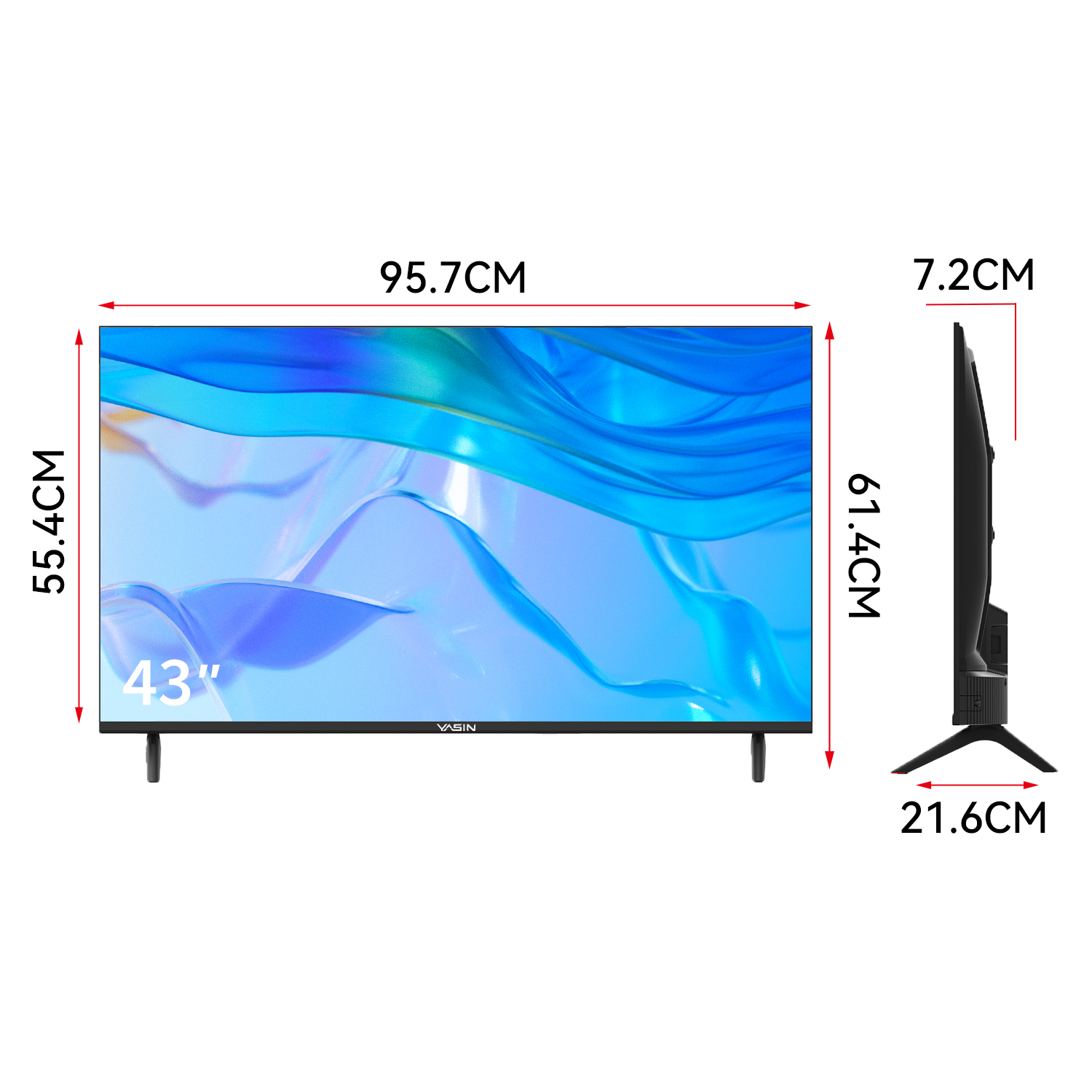 YASIN Телевизор 43E9000 HD Smart TV