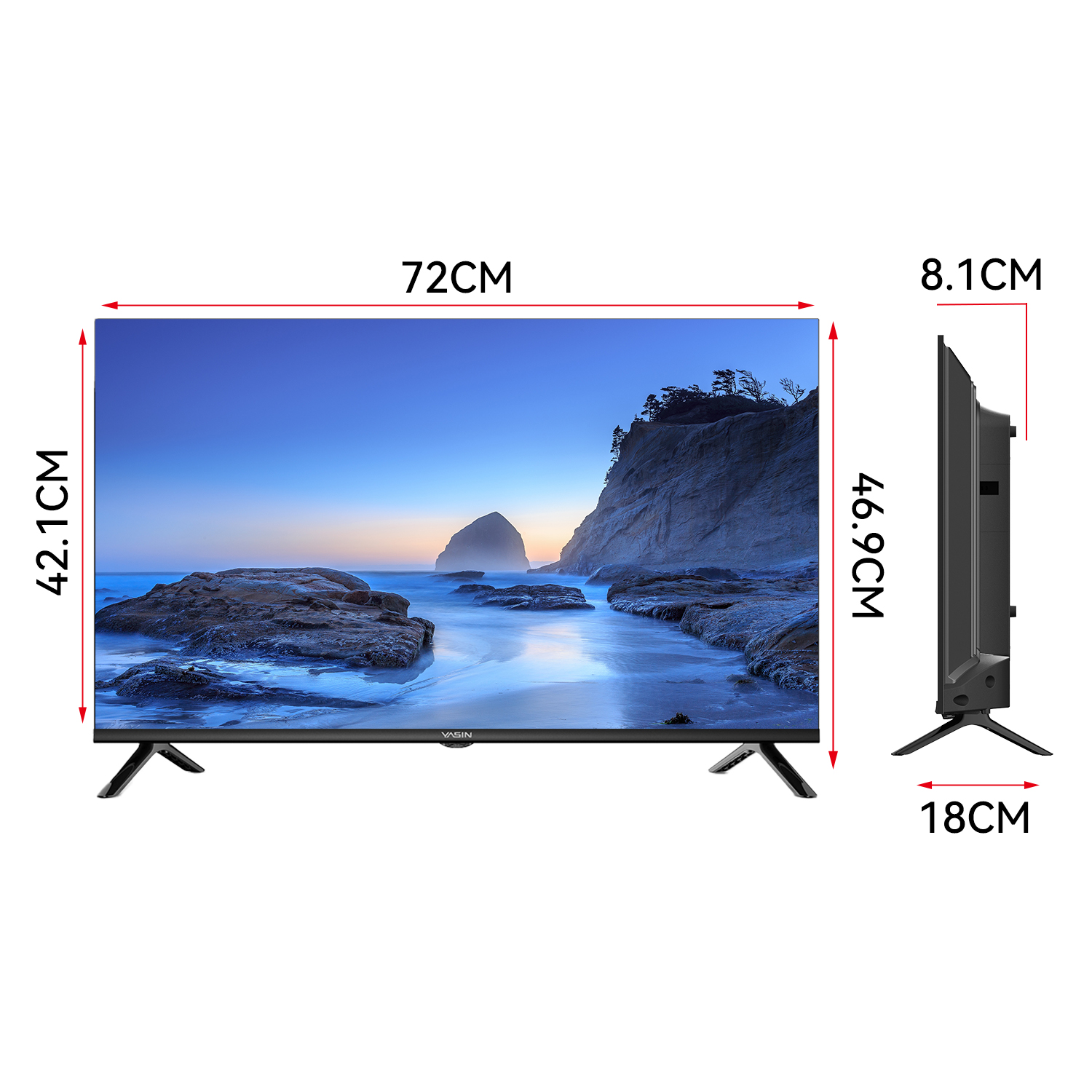 YASIN Телевизор 32G11K HD GoogleTV
