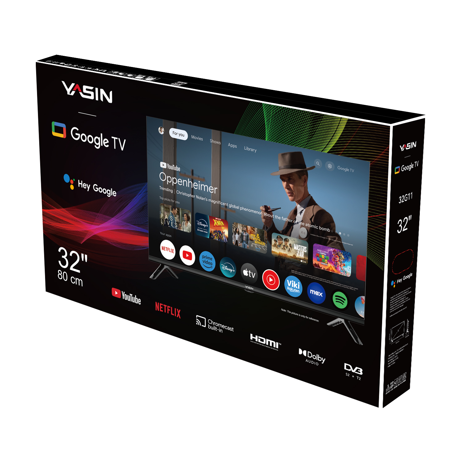 YASIN Телевизор 32G11K HD GoogleTV