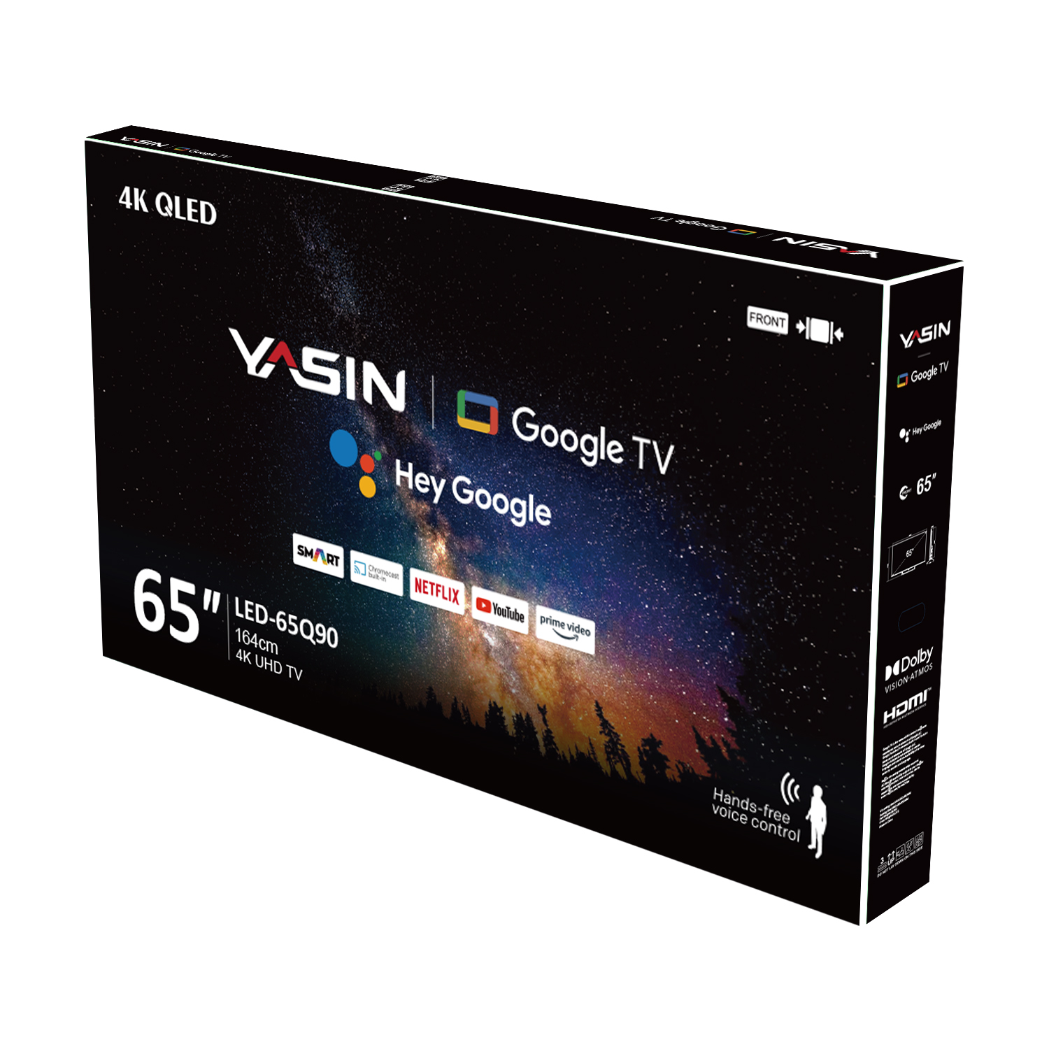 YASIN Телевизор 65Q90  Google TV 4K UHD QLED