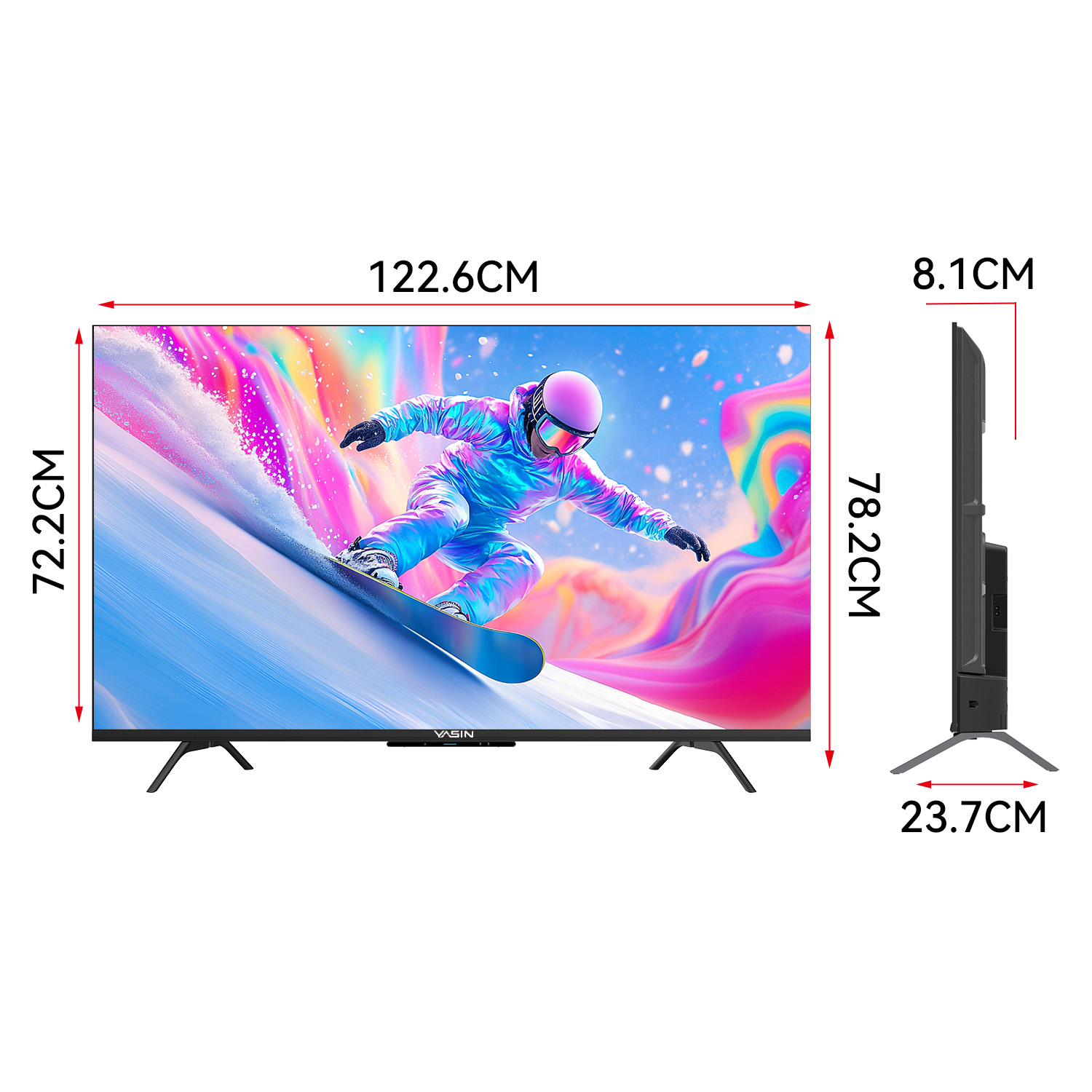YASIN Телевизор 55Q90  Google TV 4K UHD QLED