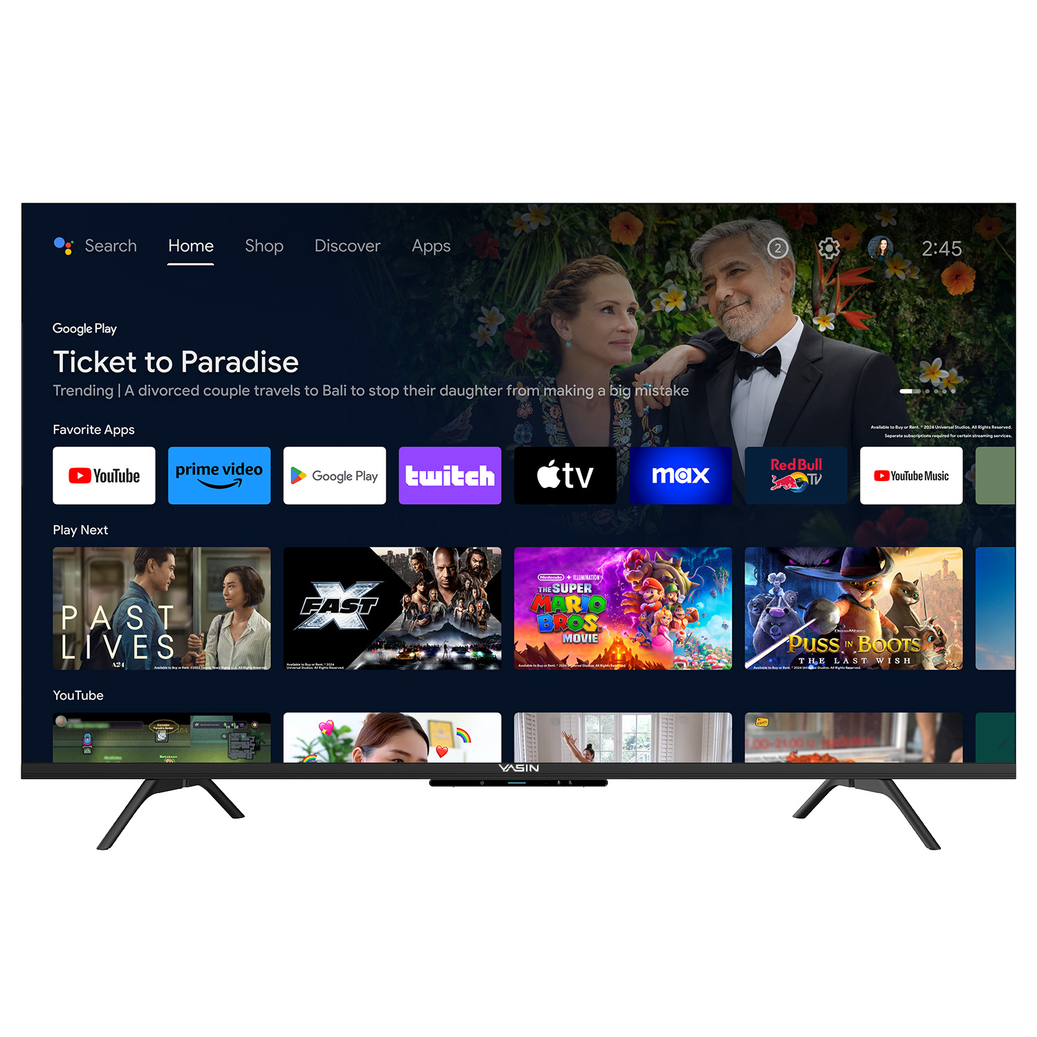 YASIN Телевизор 50Q90  Google TV 4K UHD QLED