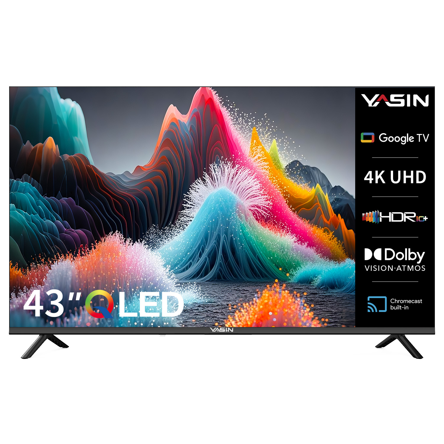 YASIN Телевизор 43Q90  Google TV 4K UHD QLED