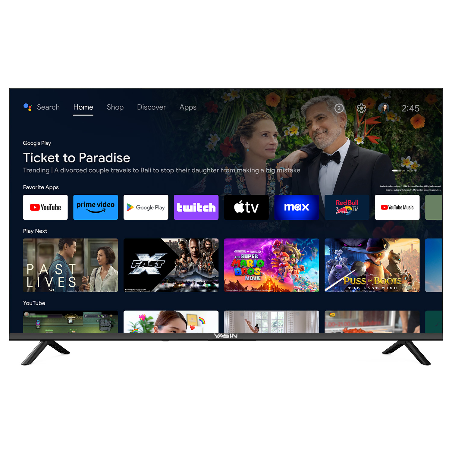 YASIN Телевизор 43Q90  Google TV 4K UHD QLED