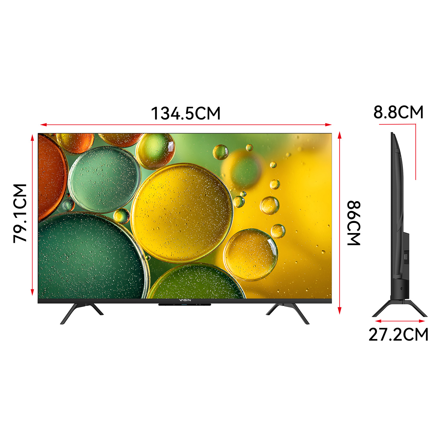 YASIN Телевизор 60Q90  Google TV 4K UHD QLED