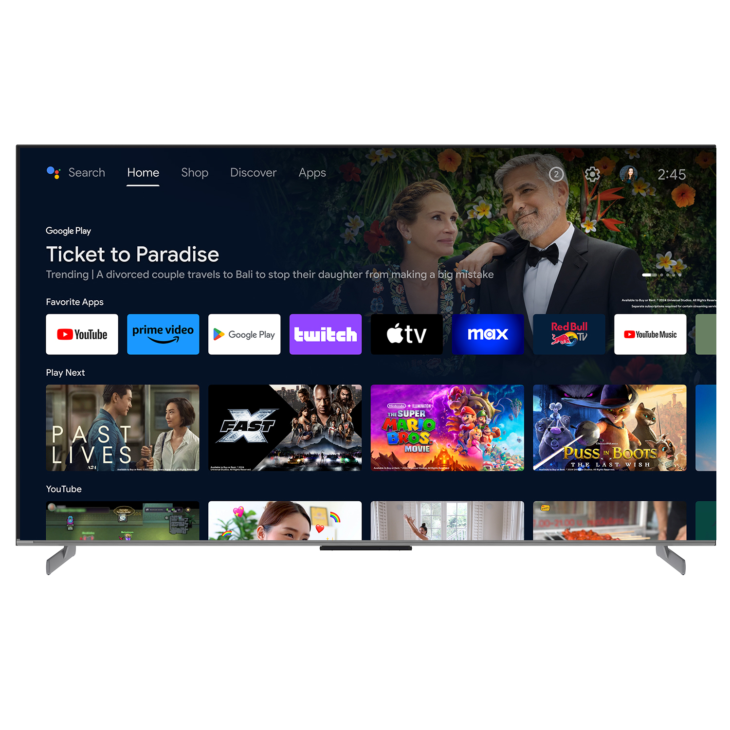 YASIN Телевизор 75Q10 PRO  Google TV 4K QLED Karaoke TV