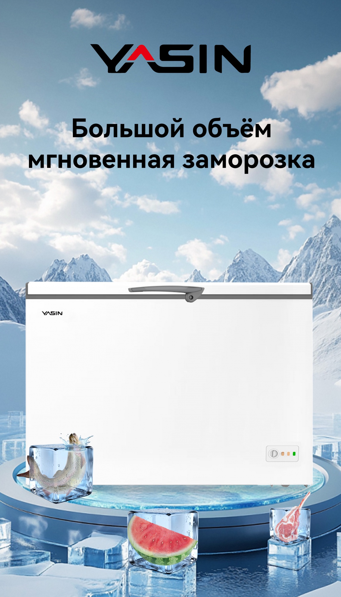 YASIN Морозильный ларь BC/BD-330AW белый / серебристый