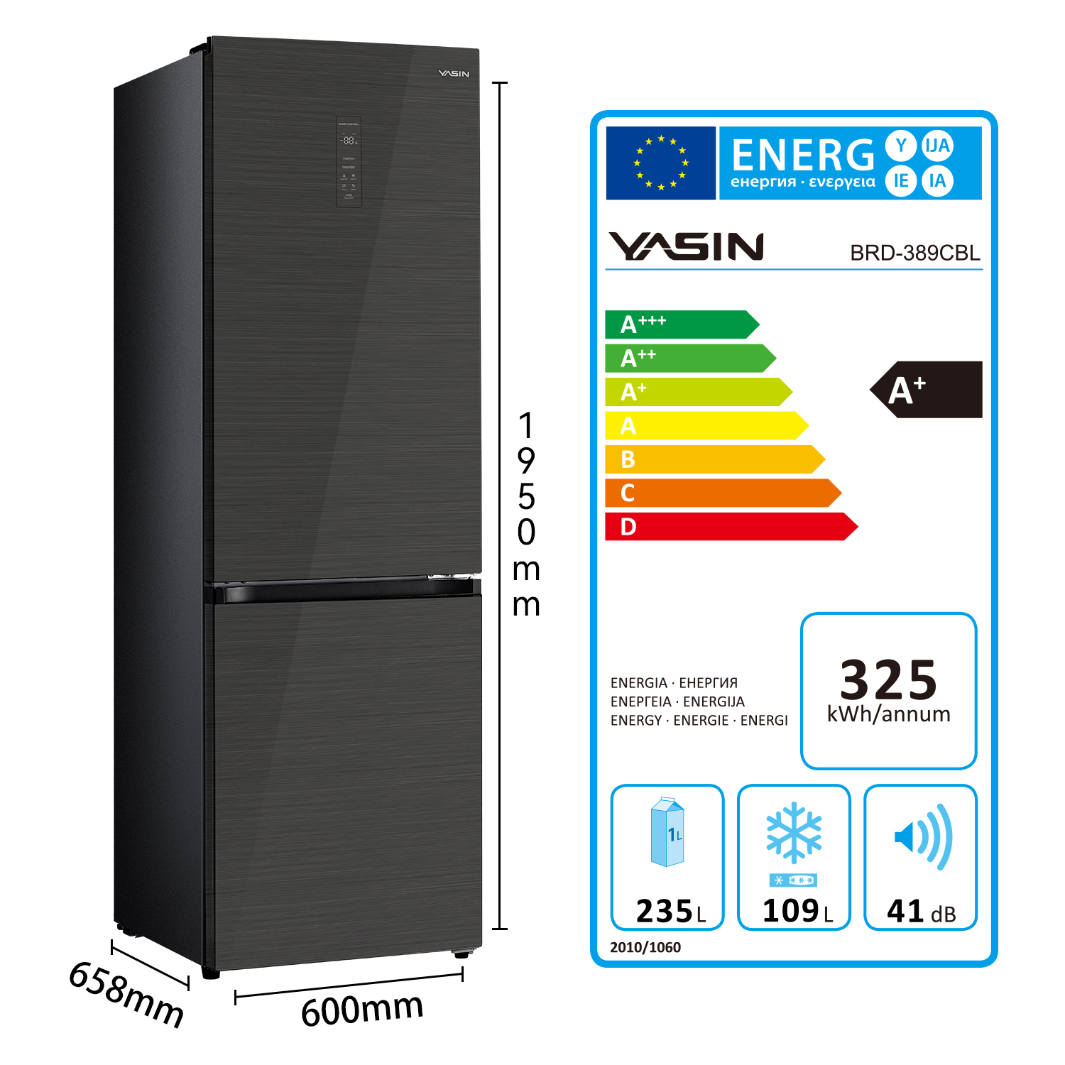 YASIN BRD-389CBL Холодильники 