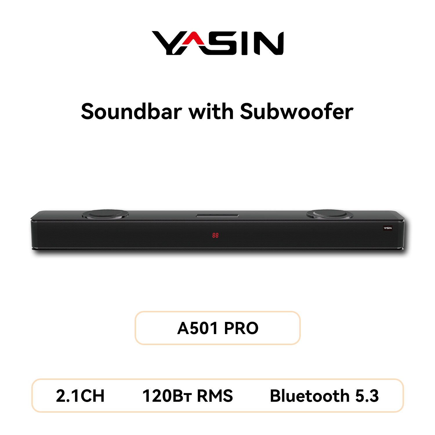 YASIN Soundbar with subwoofer  A501 PRO 2.1CH