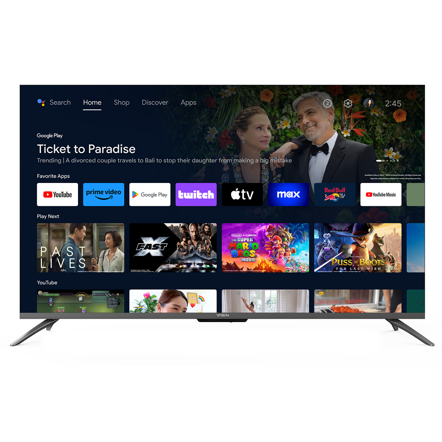 YASIN Телевизор 55Q90M  Google TV 4K QLED