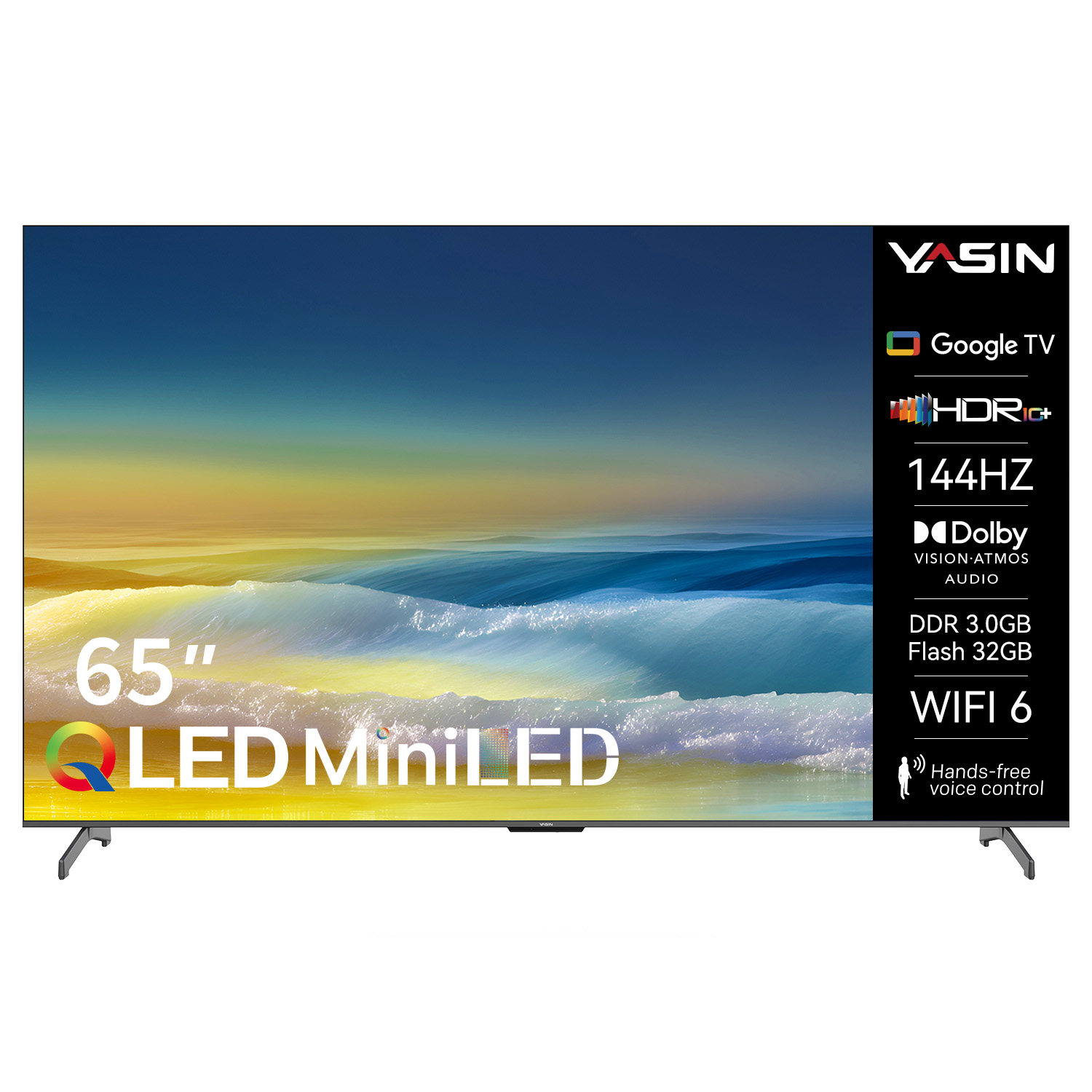 YASIN Телевизор 65M10 Pro  Google TV 4K MiniLED