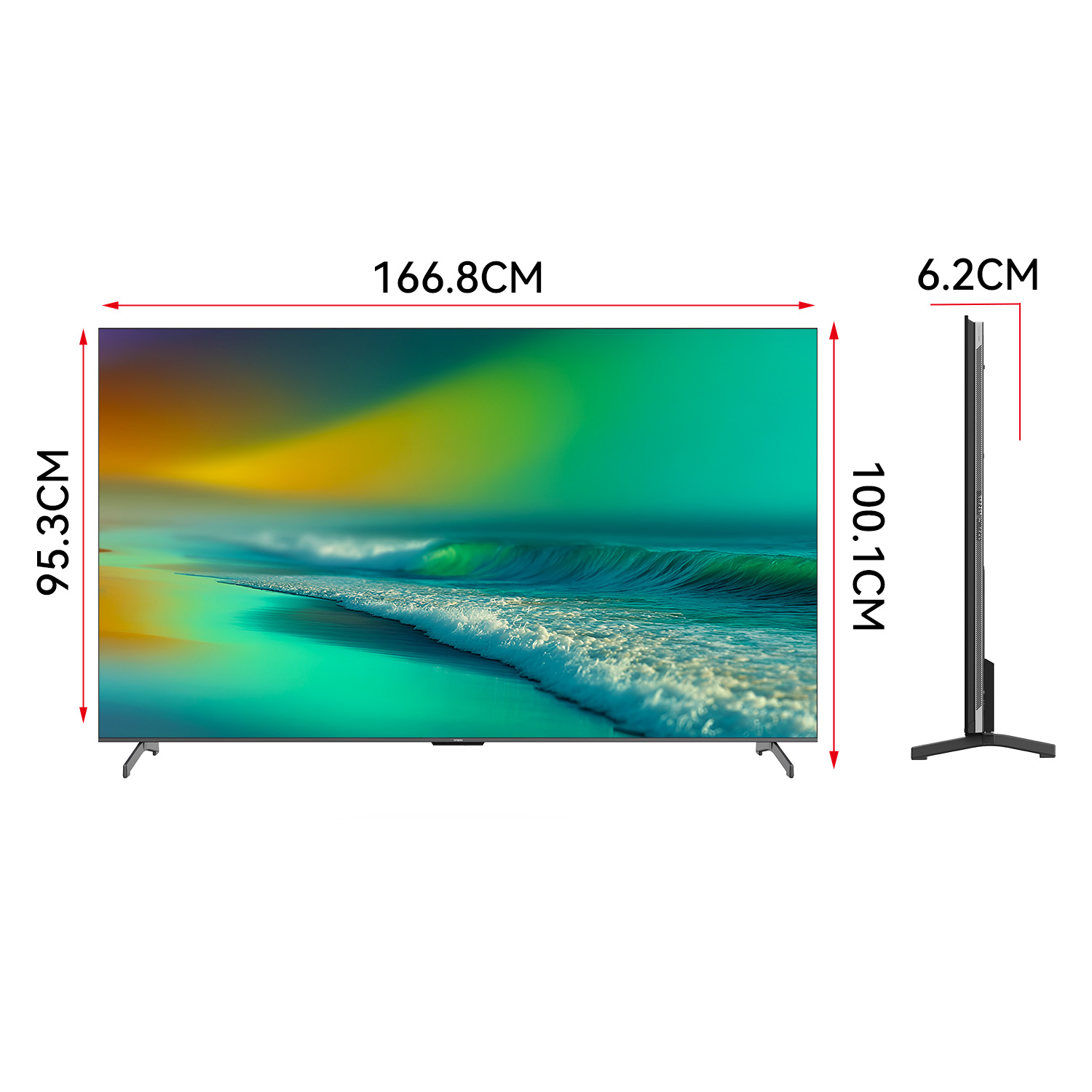 YASIN Телевизор 75M10 Pro  Google TV 4K MiniLED