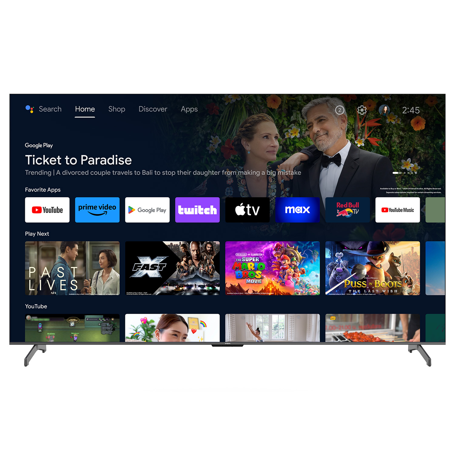 YASIN Телевизор Q100TMAX  Google TV 4K MiniLED