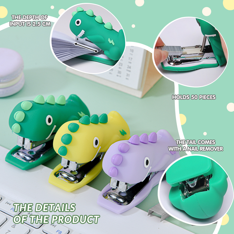Bulk Dino Plush Stapler Kits - PVC Box Packed, Ideal for Classroom Rewards & Promotions