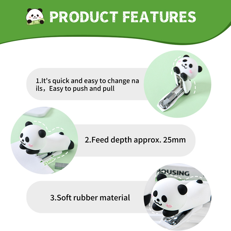 Premium Panda Stuffed Stapler - Dual Use as Desk Toy & Tool, Great for Classroom Rewards