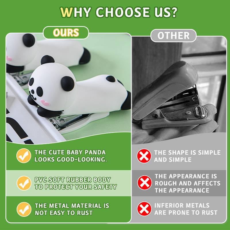 Premium Panda Stuffed Stapler - Dual Use as Desk Toy & Tool, Great for Classroom Rewards