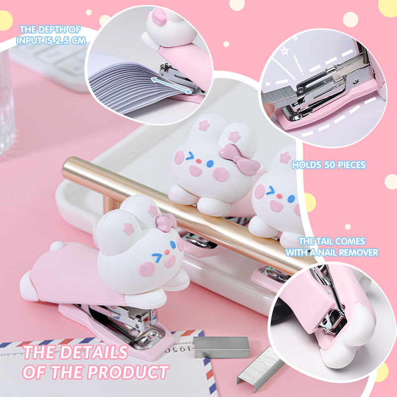 Rabbit Shaped Stapler - Cute Animal-Themed Stationery for Office & School