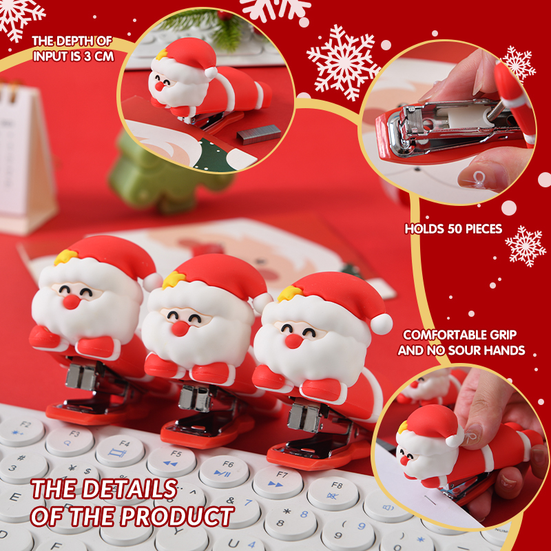 Santa Claus Shaped Stapler - Festive Christmas-Themed Stationery for Office & Home
